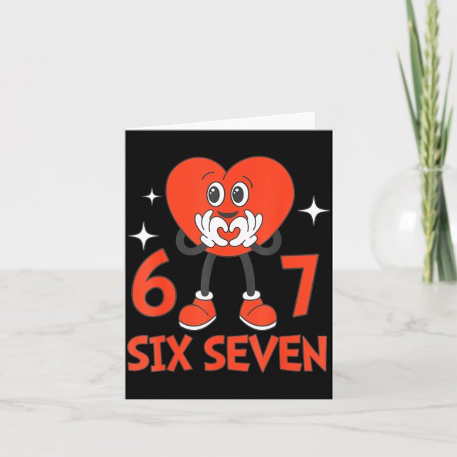 Funny Valentines Six Seven Hearts 6 7 Meme Boys Gi Karte (Vorderseite)