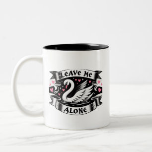 Funny Valentines, Verlass mir Alone Swan Zweifarbige Tasse
