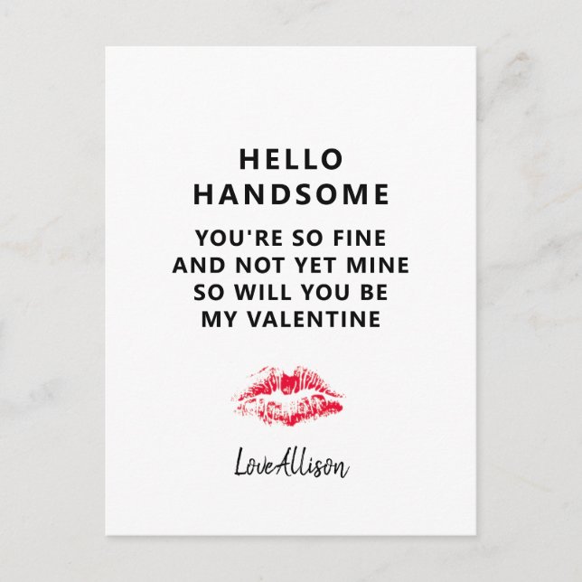 Funny Valentinstag Boyfriend Poem Personalisiert Feiertagspostkarte (Vorderseite)