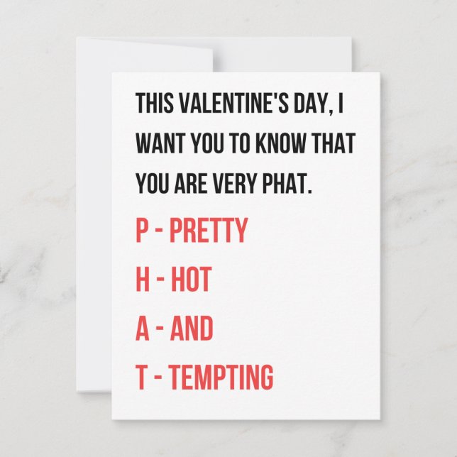 Funny Valentinstag Card für sie Feiertagskarte (Vorderseite)