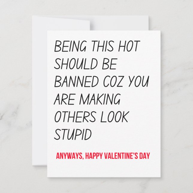 Funny Valentinstag Geschenke & Karte (Vorderseite)
