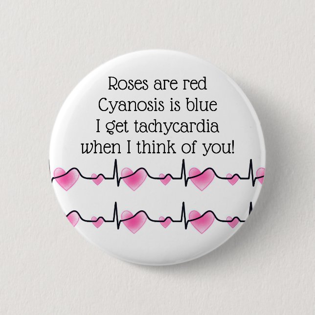Funny Valentinstag Gesundheitswesen Button (Vorderseite)