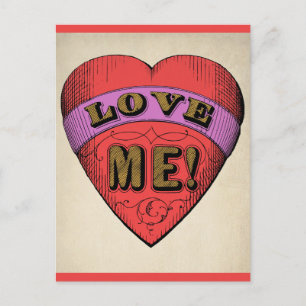 Funny Valentinstag Liebe Me Retro Herz Postkarte