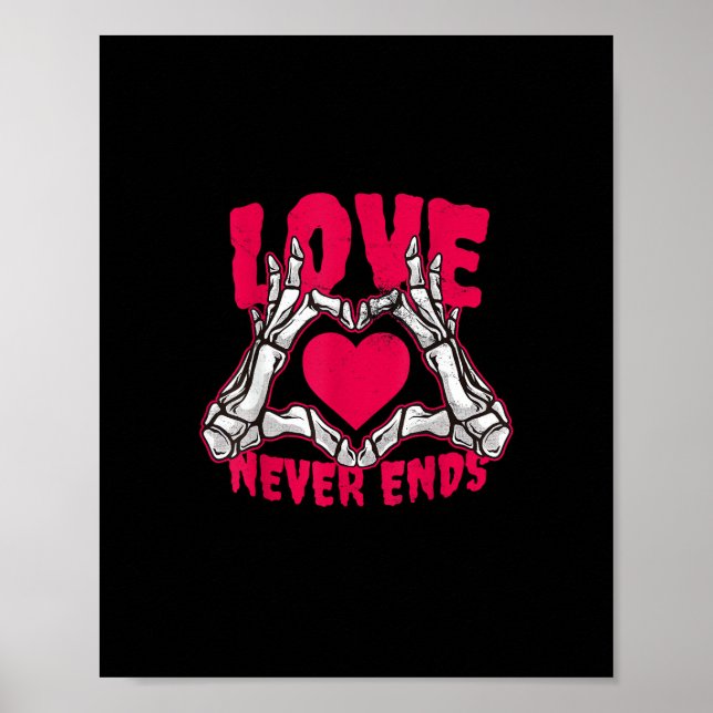 Funny Valentinstag Skeleton Heart Hands Poster (Vorne)