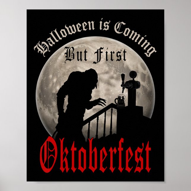 Funny Vampire Bierliebhaber Gran Dracula Männer Poster (Vorne)