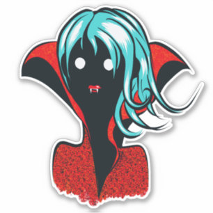 Funny Vampire Girl Character Aufkleber