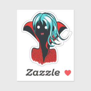 Funny Vampire Girl Niedlich Goth Art Aufkleber