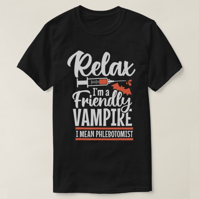 Funny Vampire Phlebotomist Phlebotomy Technician T T-Shirt (Design vorne)