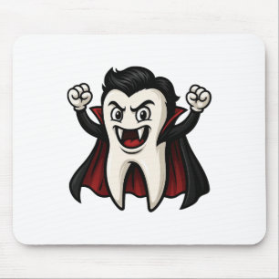 Funny Vampire Tooth Spooky Halloween Zahnärzte Mousepad