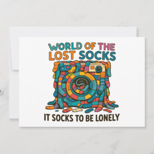 Funny Vanish Socken Welt Vermisst, aber nicht verg Einladung