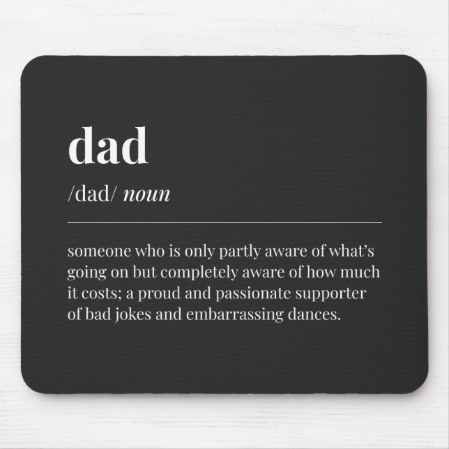 Funny Vater Definition Black Mousepad (Vorne)