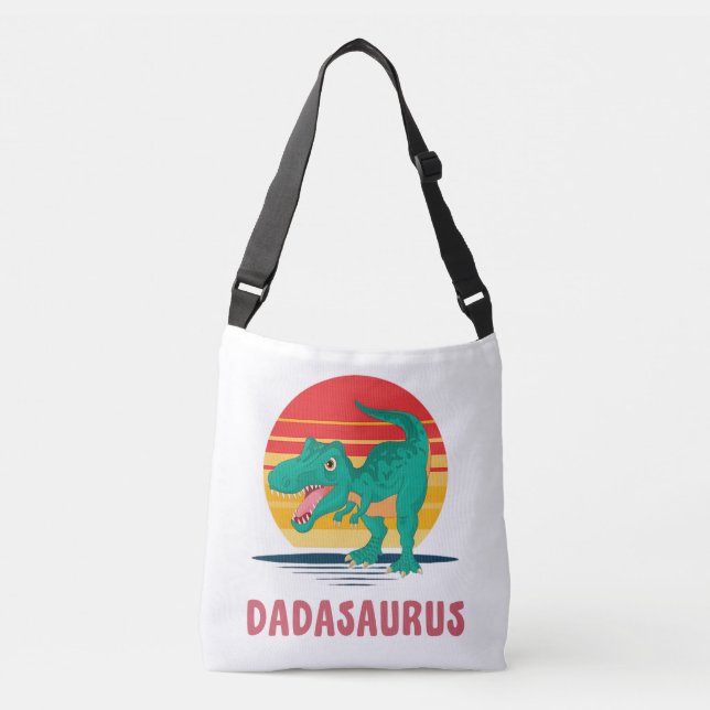 Funny Vater Dinosaur Dadasaurus T-Rex Fathers Tragetaschen Mit Langen Trägern (Vorderseite)