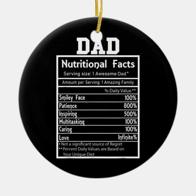 Funny Vater Ernährung Fakten Phantastischen Phanta Keramik Ornament (Vorne)