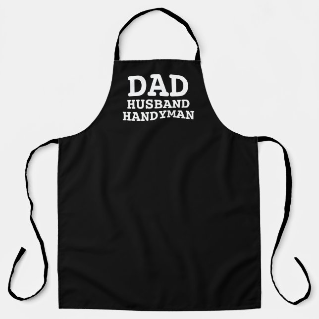 Funny Vater Husband Handyman Black Typografy Koch  Schürze (Vorderseite)