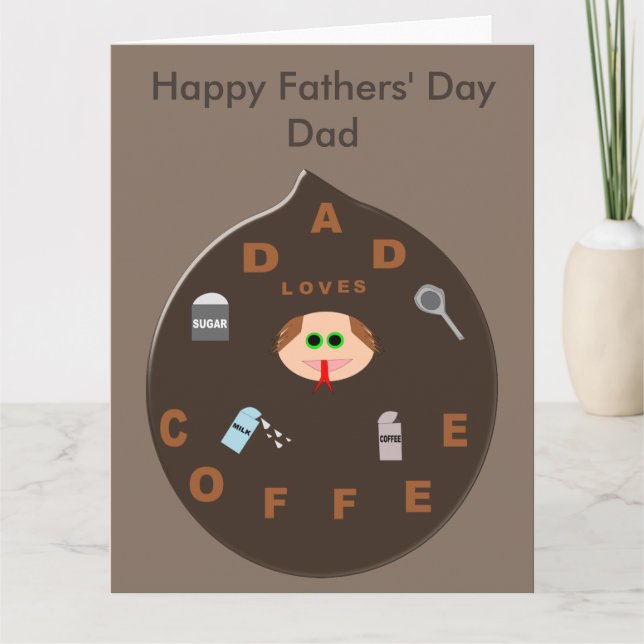 Funny Vater Momster Lieben Kaffeemarke Karte (Vorderseite)