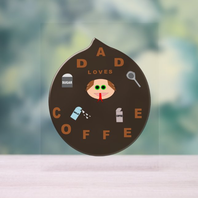 Funny Vater Monster Liebe Kaffee Acrylschild (Neutral)