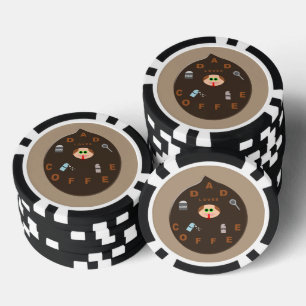 Funny Vater Monster Liebe Kaffee Pokerchips
