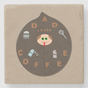 Funny Vater Monster Liebe Kaffee Steinuntersetzer