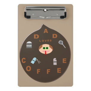 Funny Vater Monster Lieben Kaffee Mini Zwischenabl Mini Klemmbrett