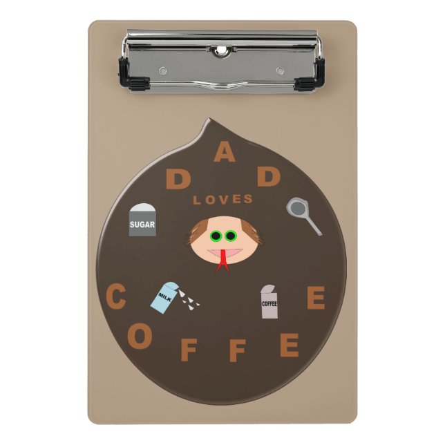 Funny Vater Monster Lieben Kaffee Mini Zwischenabl Mini Klemmbrett (Vorderseite)