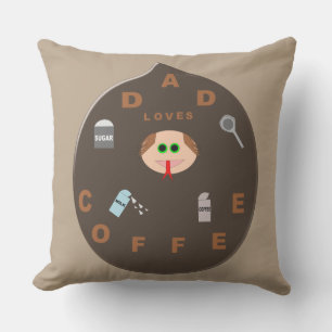 Funny Vater Monster Lieben Kaffee Outdoor Kissen