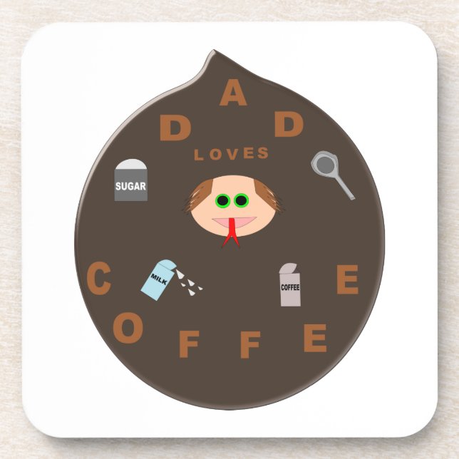 Funny Vater Monster Lieben Kaffee Untersetzer (Vorderseite)