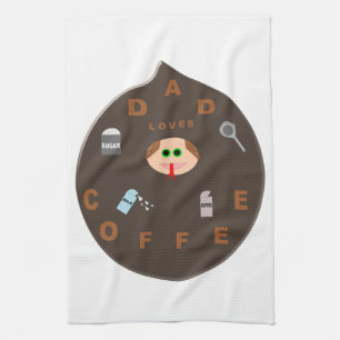 Funny Vater Monster Lieben Kaffeeküche Handtuch