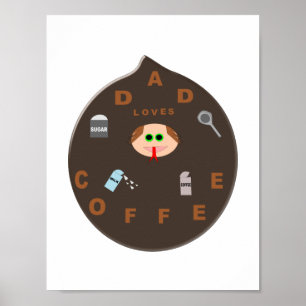 Funny Vater Monster Lieben Kaffeeposter Poster