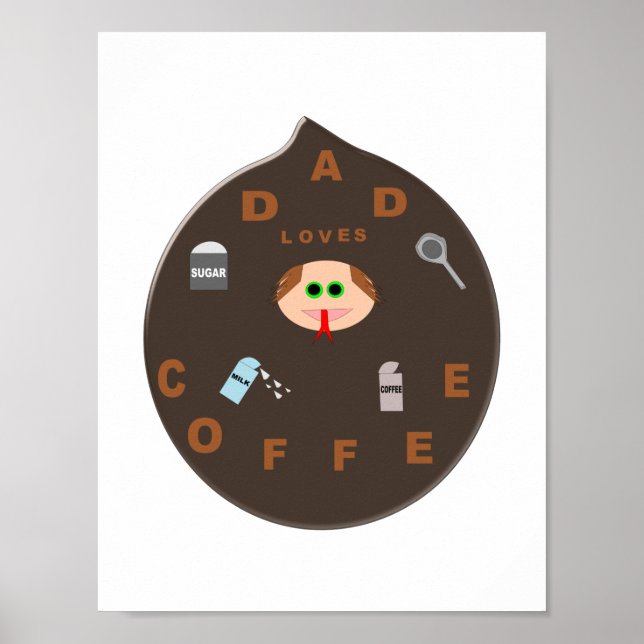 Funny Vater Monster Lieben Kaffeeposter Poster (Vorne)