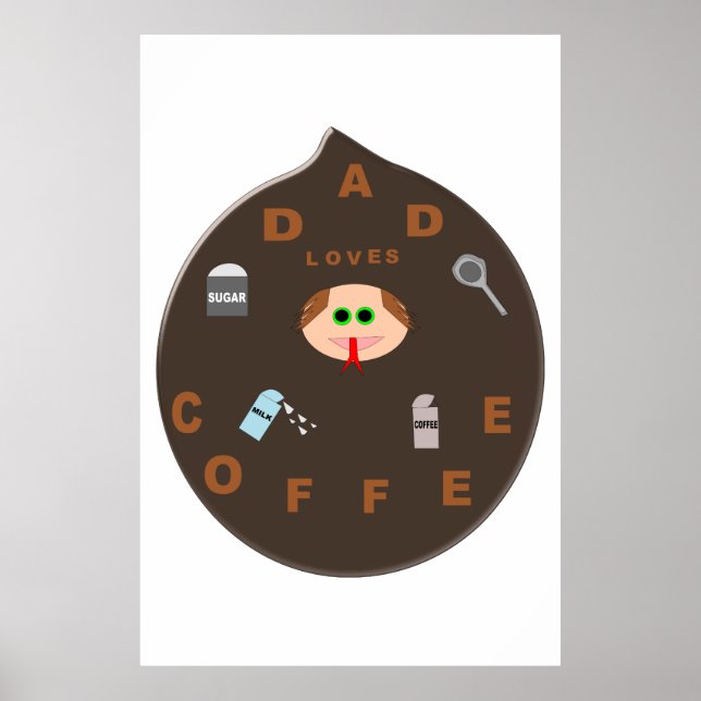 Funny Vater Monster Lieben Kaffeeposter Poster (Vorne)