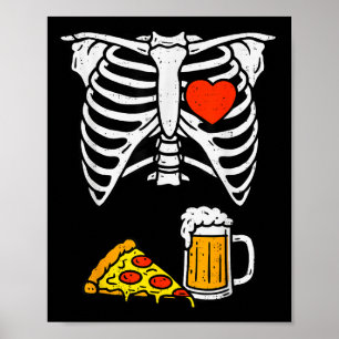 Funny Vater Skeletter Bierbraun Zza Halloween Kost Poster