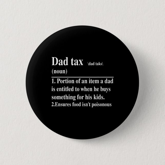 Funny Vater Tax Definition Daddy Vatertag Button (Vorderseite)