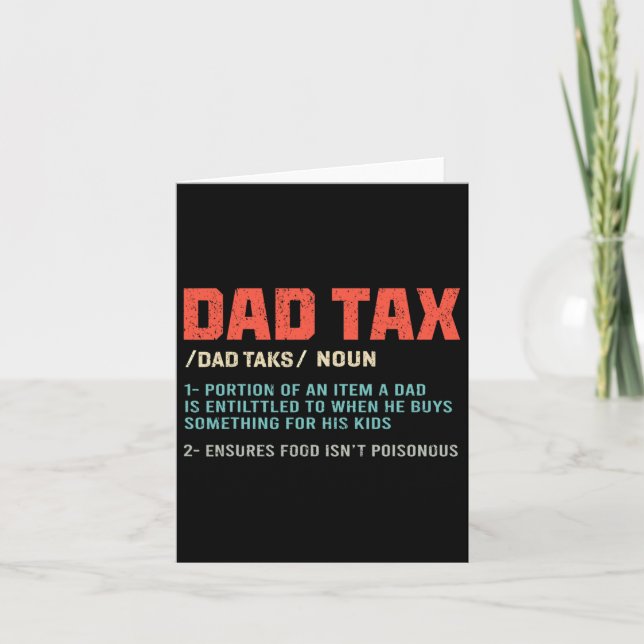 Funny Vater Tax Karte (Vorderseite)
