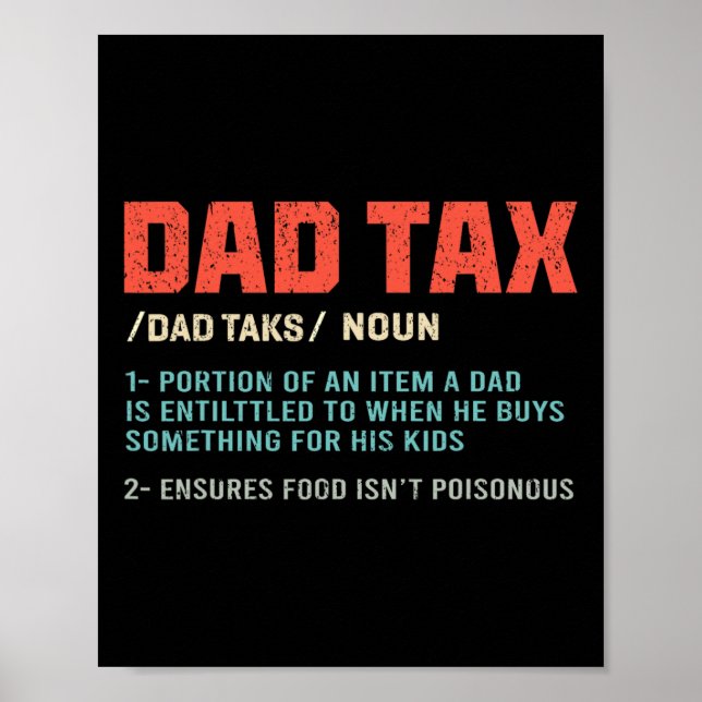 Funny Vater Tax Poster (Vorne)