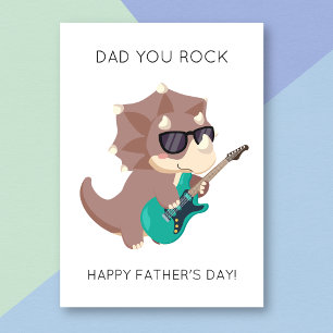Funny Vater You Rock Dinosaur Pun Father's Day Car Karte