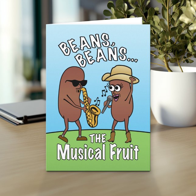 Funny Vatertag Bean Musical Fruit Joke Karte (Custom Greeting Card with Photo)