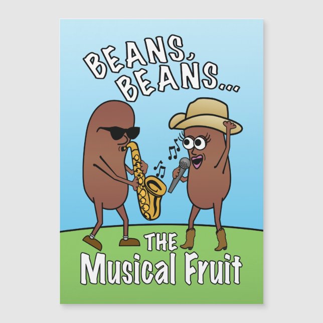 Funny Vatertag Bean Musical Fruit Joke Magnetkarte (Vorderseite)