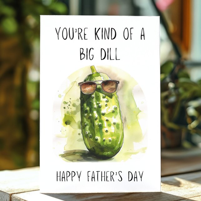 Funny Vatertag Du bist ein großer Pub Karte (Happy Fathers day You're kind of a big dill puny card.
)
