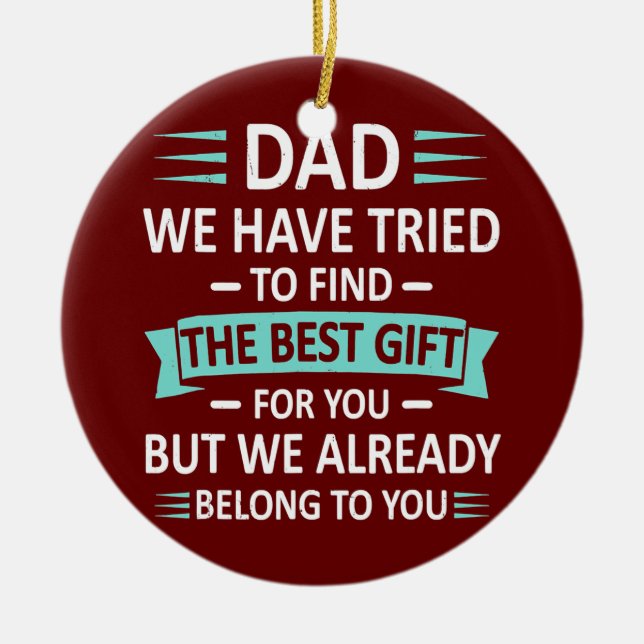 Funny Vathday Vater von Daughter Son Ehefrau für Keramik Ornament (Vorne)