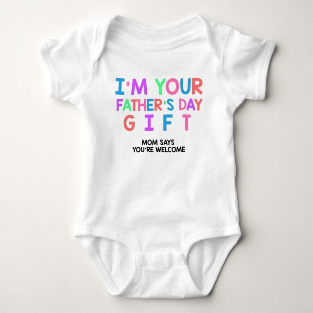 Funny Vathers Day Baby Outfit Strampler (Vorderseite)
