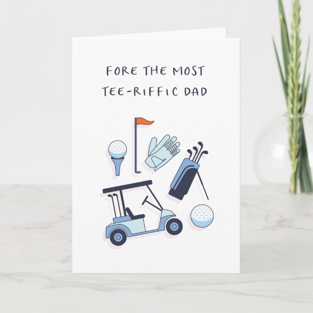 Funny Vathers Day Card - Golf Thema Karte (Vorderseite)