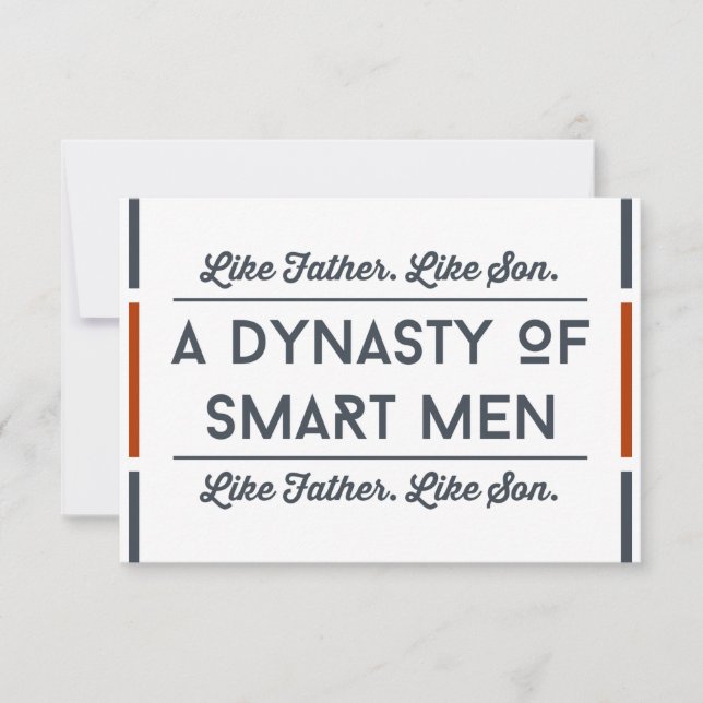 Funny Vathers Day Card, Typografie Smart Vater Karte (Vorderseite)