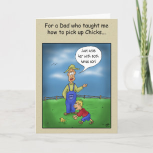 Funny Vathers Day Cards: Hühner abholen Karte