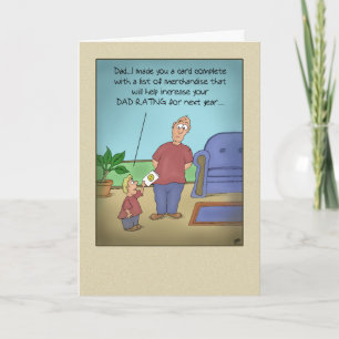 Funny Vathers Day Cards: Vater Rating Cartoon Karte