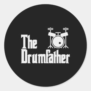 Funny Vathers Day Der Drum-Vater Drummer Musiker Runder Aufkleber
