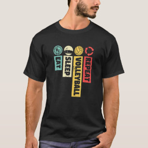Funny Vball Player Sport Game essen Schlaf Volleyb T-Shirt