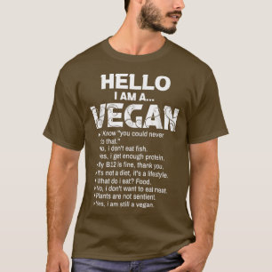 Funny Vegan Activism Gym Athlete Vegetarian Hallo T-Shirt