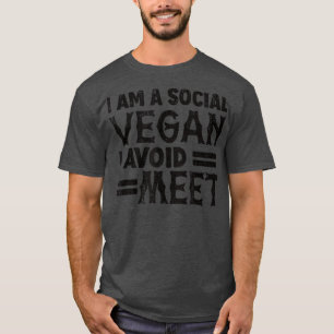 Funny Vegan bin ich ein soziales Vegan ich vermeid T-Shirt
