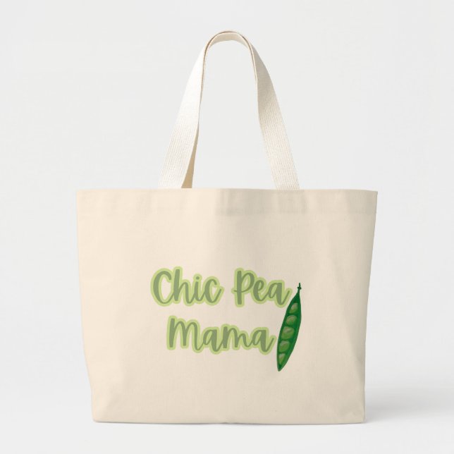 Funny Vegan Chic Pea Mama Women's Jumbo Stoffbeutel (Vorne)