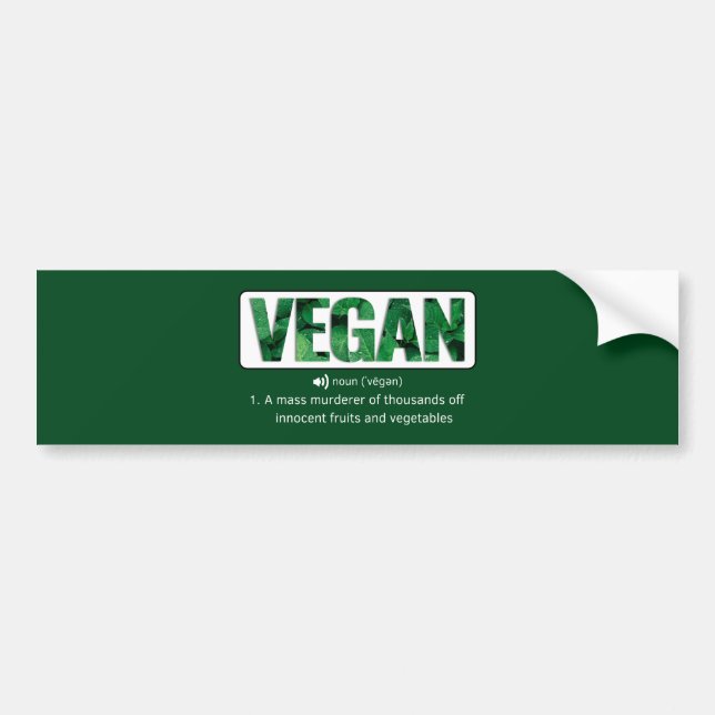 Funny Vegan Quotes Typografie Autoaufkleber (Vorne)